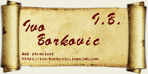 Ivo Borković vizit kartica
